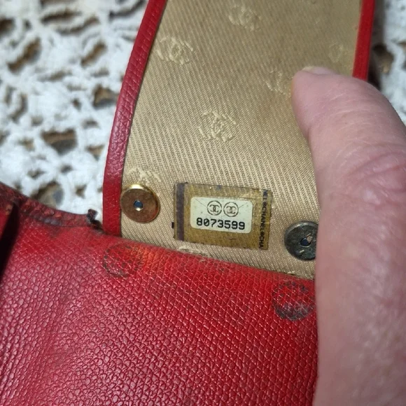 Authentic CHANEL Burgundy Textured Leather Button Key Card Wallet with Gold CC - Picture 2 of 12